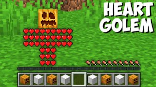 What if I SPAWN A SECRET HEART GOLEM in Minecraft ? NEW HEART GOLEM !