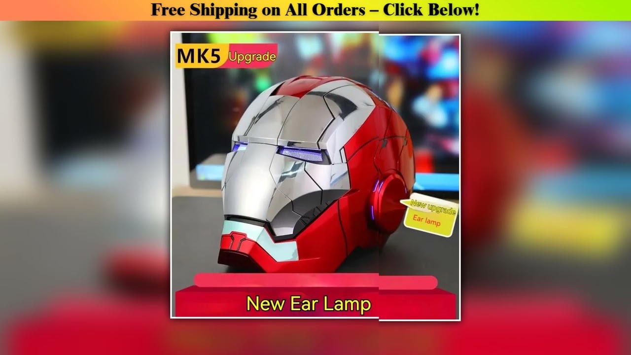Marvel MK5 Electric Helmet Ironman Cosplay Iron Man Opening Closing Chinese English Voice Remote