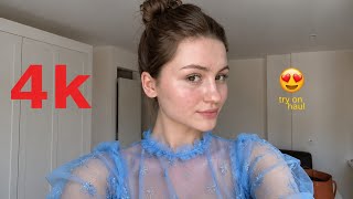 4K 💞Yoga Mini String Bikini Tiny Bikini Try On Haul See Everything Sheer Transparent Dress &Lingerie