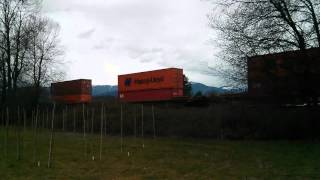 CP ES44AC 8828 & 8835 leads a stack train thru Chilliwack BC