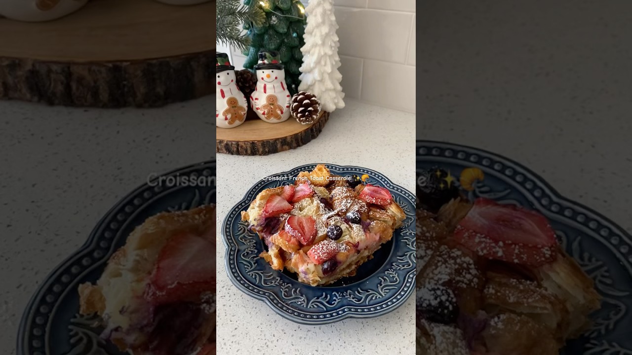 This Croissant French Toast Casserole is pure breakfast bliss 🥐😋 