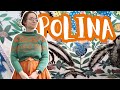Knitting the polina pullover because it reminded me of my retro folk wallpaper