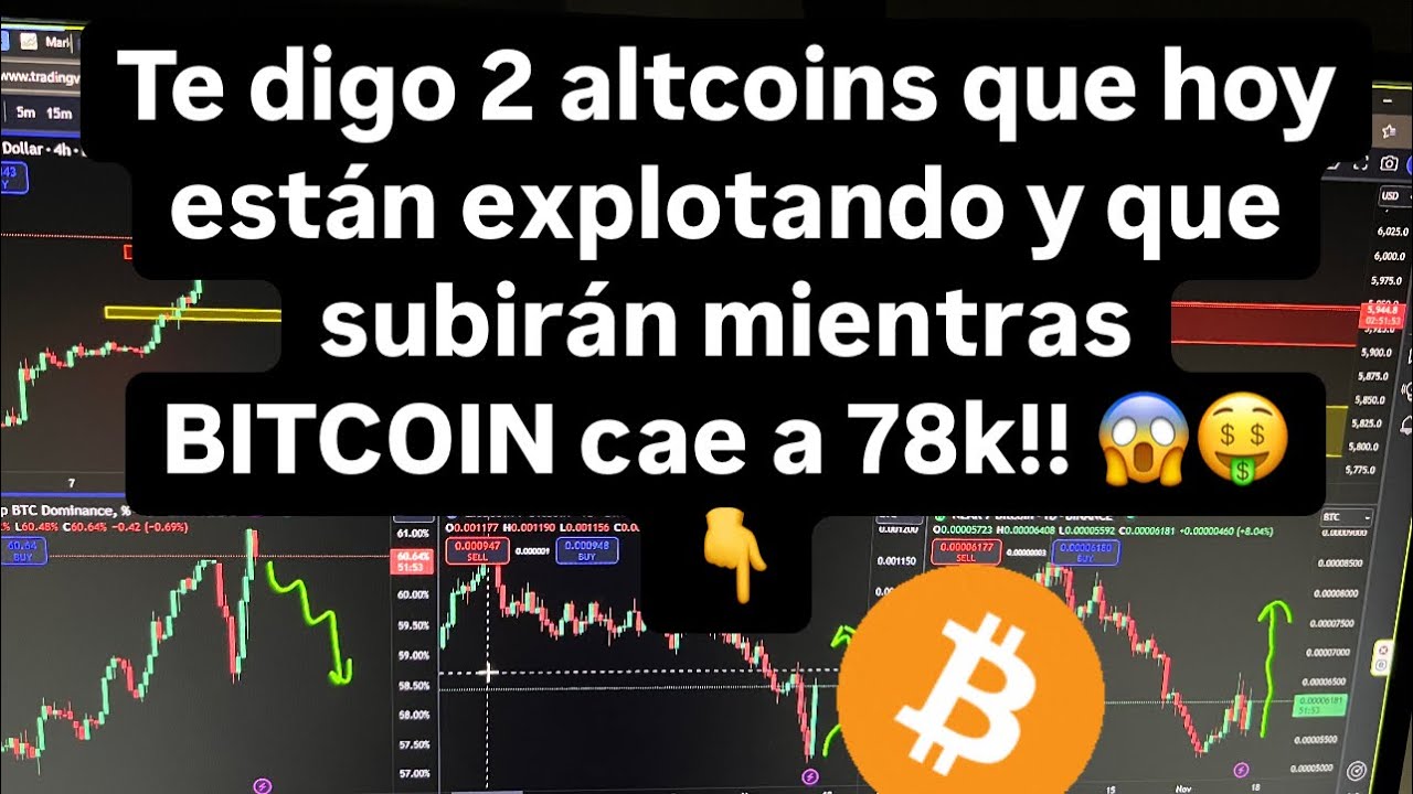 ¿Bitcoin a punto de caer a 78k?😱 mi respuesta!😱 y te doy 2 ALTCOINS que  subirán mientras btc cae 🤑🚀👇