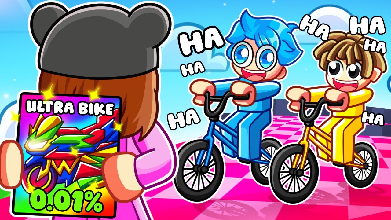 I Pretended to be a NOOB in Bike Obby, Then used a 0 01% BIKE…