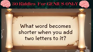 30 Riddles That Will Test Your BRAIN Speed || Brain Teaser ✅ || Riddle Quiz
