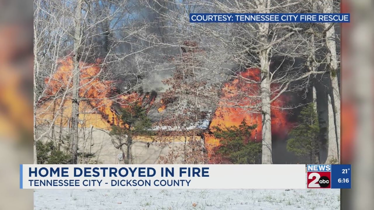 Home destroyed in Dickson County fire - YouTube