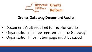 Get Prequalified: NYS Grants Gateway Document Vault