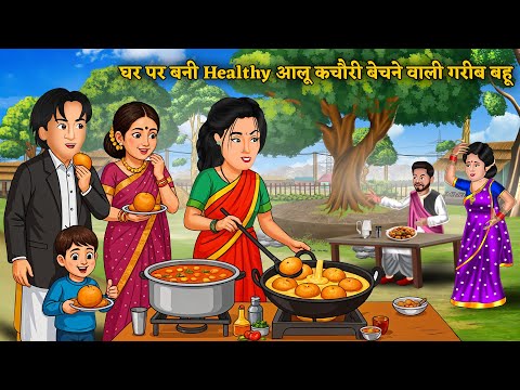 घर पर बनी Healthy आलू कचौरी बेचने वाली गरीब बहू | Bedtime Stories | Moral Stories | Hindi Kahani