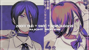 zoom out + swirl + spin tutorial || alight motion