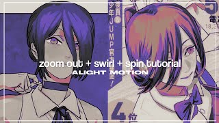 zoom out + swirl + spin tutorial || alight motion