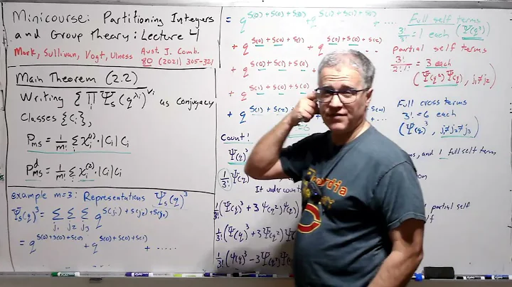 Partitioning Integers and Group Theory Lecture 4 — The Main Theorem: Representations to Partitions