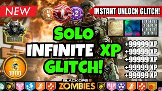 NEW SOLO INFINITE XP GLITCH BO6 - NO REQUIREMENTS! (+ INSTANT UNLOCK ALL GLITCH) BO6 ZOMBIES GLITCH