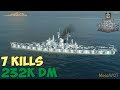 World of WarShips | Des Moines | 7 KILLS | 232K Damage - Replay Gameplay 1080p 60 fps