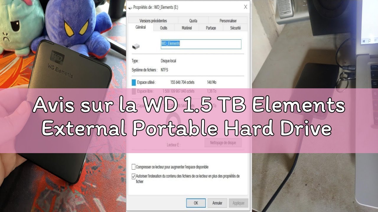 Avis sur la WD 1.5 TB Elements External Portable Hard Drive - USB 3.0, Plug-and-Play, Formatted for