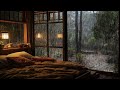 Best rain sound for sleep  rain on cozy bedroom in the forest