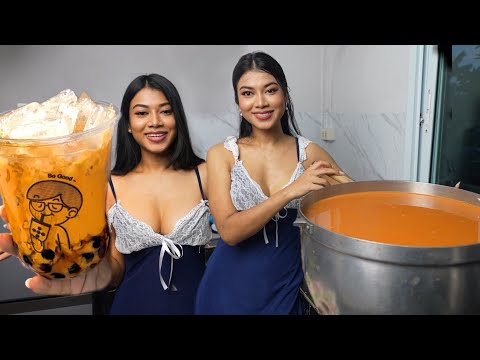 Thai tea with Boba recipe | How to make Thai iced tea