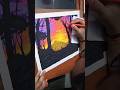 Drawing Sunset Landscape #art #drawing #ytshorts