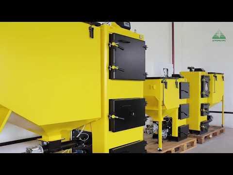 Котел твердопаливний з автоподаванням Данко 150 ТЕМ (пелетний), видео 1