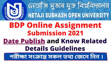 NSOU BDP Online Assignment Submission 2021 Date Publish and Know Related Details Guidelines