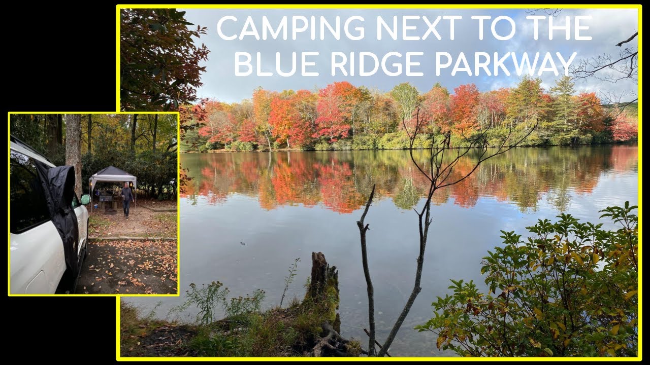 ENJOY Trail around Lake next to  Blue Ridge Parkway Fall Leaves, Julian Price Campground, 