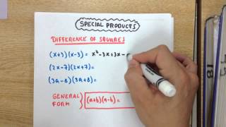 Special Products: difference of squares