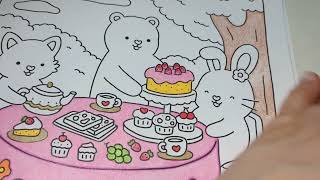 The Tea Party | Fuzzy Hygge | color with me | asmr | art coloring therapy cute fun fuzzy friends screenshot 5