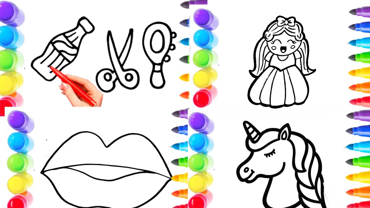 Как нарисовать милый цветок. Рисование, раскрашивание и живопись для детей и малышей. Детское иск...