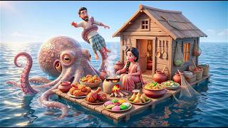 Miniature Doll Cooking Octopus Suddenly Octopus Attacks Asmrindian Village Tiny Kitchen Story