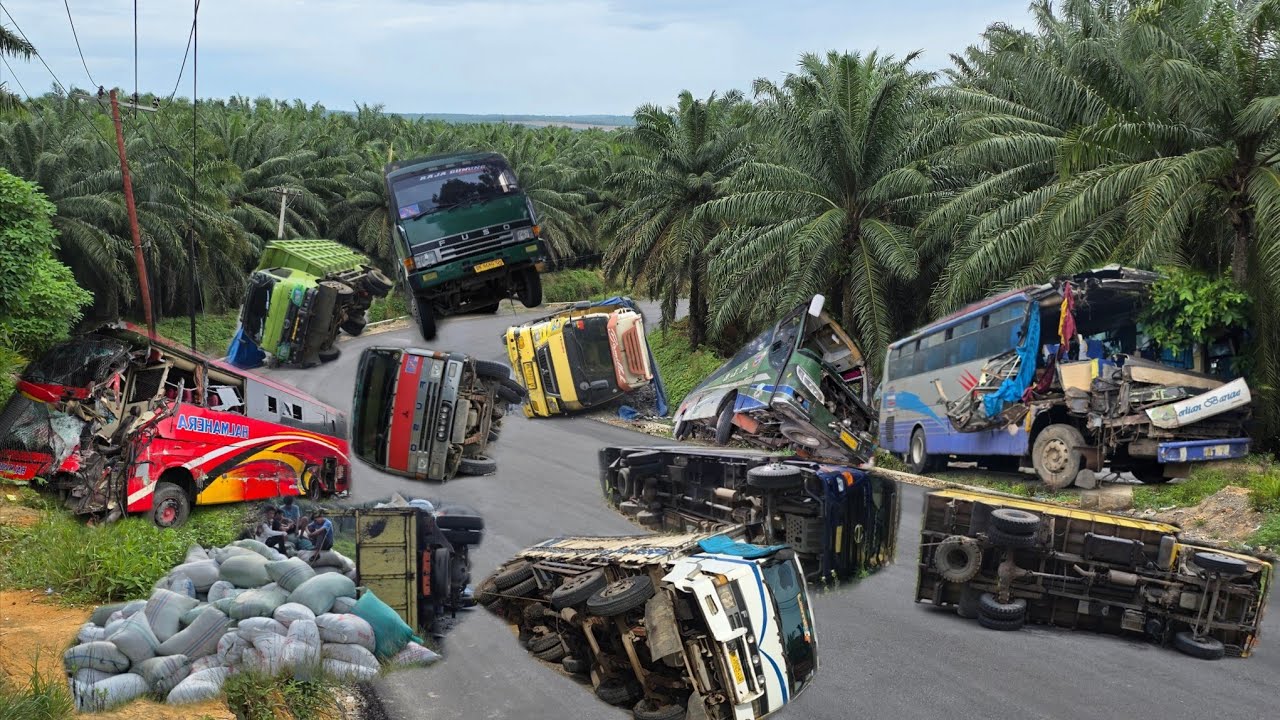 Insiden Paling Ekstrim || Detik Detik Truck Dan Bus Hancur Total Di Bukit Kodok