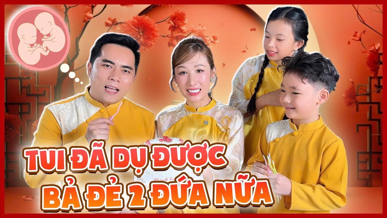 Chồng hạnh phúc khi dụ được em Như đẻ thêm 2 đứa nữa, chụp hình Tết cùng gia đình nhỏ