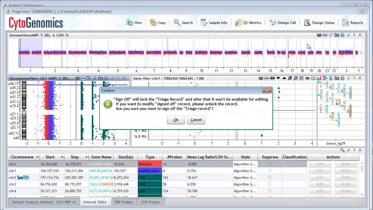 CytoGenomics: Checking out sample results and signing off