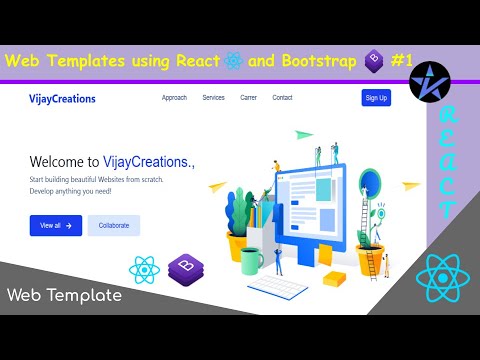Simple Web Template using React | Bootstrap 4 | Part-1 Tutorial