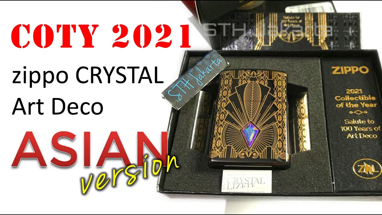 zippo CRYSTAL Art Deco Original 49501 Gold Plated COTY 2021 versi 