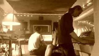 Jonas recording Mellotron eight voice choir