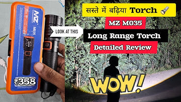 Long Range Zoomable Torch MZ M035 || Super bright Torch || Mz 035 Full Review Battery Drain Test