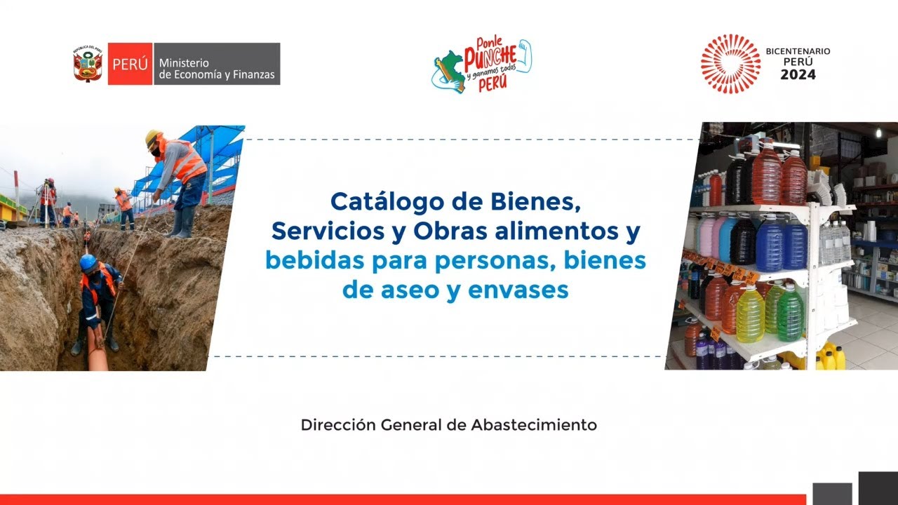 Catálogo de Bienes, Servicios y Obras: alimentos y bebidas para personas, bienes de aseo y envases