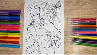 Rocket and Groot Coloring Pages / Guardians of the galaxy Coloring Book
