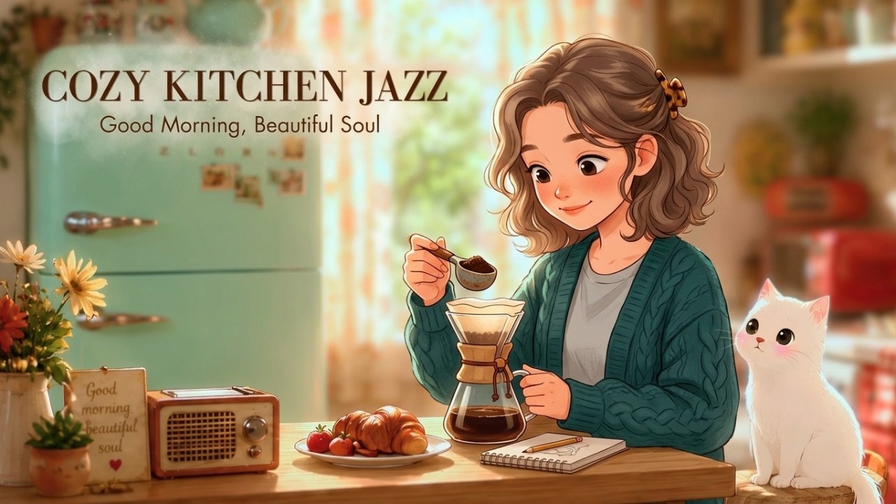 🔴 Ultimate Cozy Jazz Radio 24/7 ☕ Morning Coffee, Cat & Soft