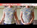 [ENG Sub] Easy Crochet Sweater Blouse - Easy Yoke Top down - Blusa Fácil punto Puff - Katia Saigon