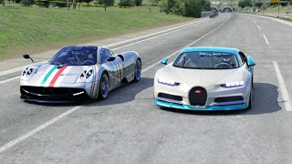 Bugatti Chiron vs Pagani Huayra at Miseluk Bugatti Chiron And Pagani Huayra