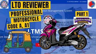 2025 LTO Exam Reviewer for Professional Motorcyle | CODE A,A1 | Part 1 English