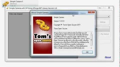 Simple Camera C# Using AForge.NET Frame version 2.2.1