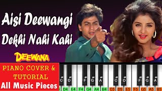        Aisi Deewangi Piano Tutorial  Deewana 1992