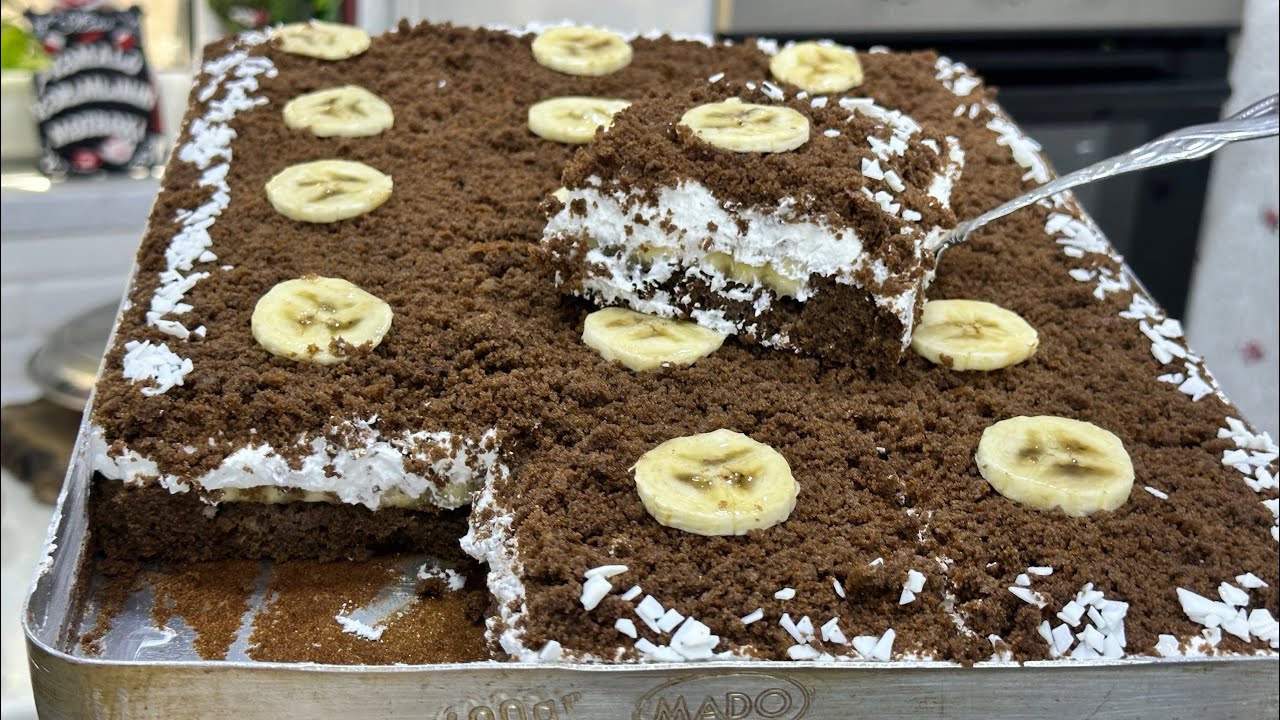 💯🔴ASAN və TEZ 🔴 hazırlanan Dondurma dadında super-ləzzətli 🔴BANANLI TORT🔴 bişirdim/Əsl yay tortu😋