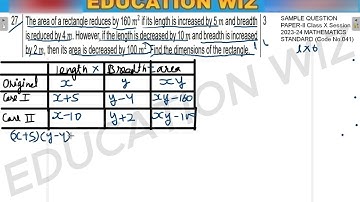The area of a rectangle reduces by 160 m². if its length is increased by 5 m and breadth is reduced