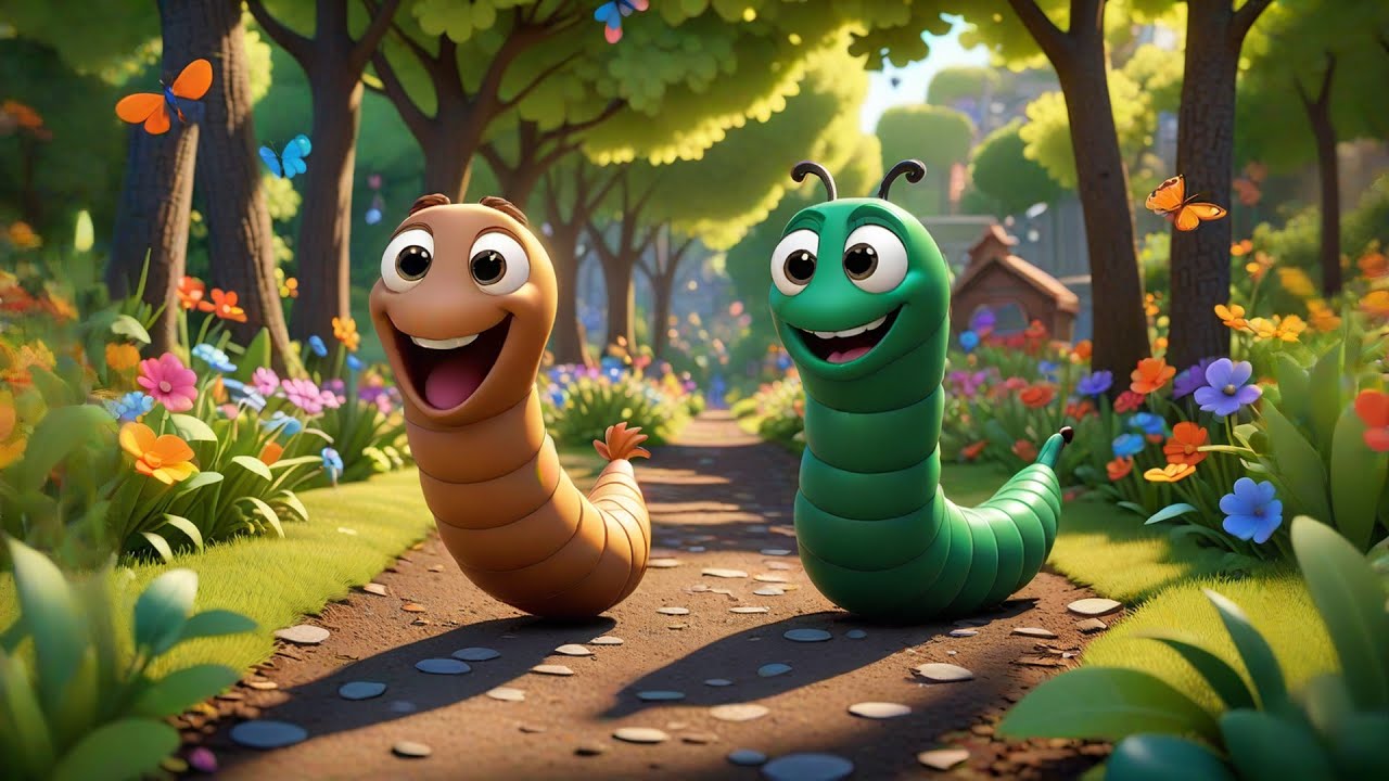 Six Wiggly Worms March in a Line | Fun Movement Nursery Rhyme for Kids | Wiggle & Learn Song