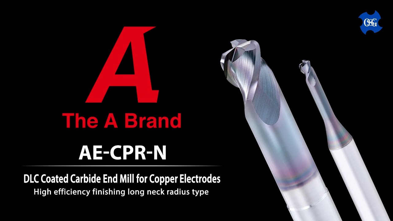 AE-CPR-N DLC Coated Long Neck Corner Radius End Mill for Copper Electrodes