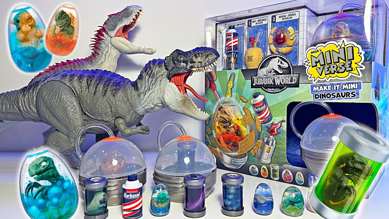 Hatching NEW Jurassic World MINI VERSE Dinosaurs! Spinoceratops, Indominus Rex, Indoraptor, T-Rex