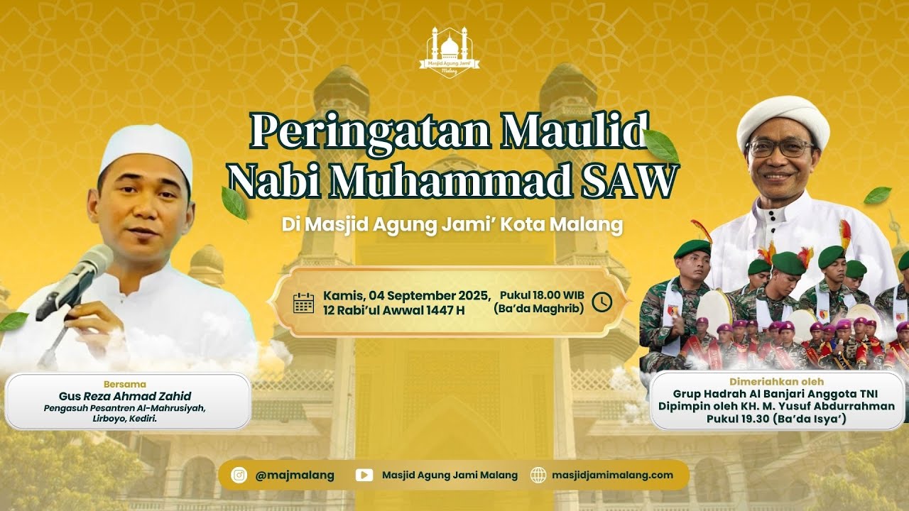 🔴 LIVE | Rangkaian Maulid Nabi Muhammad SAW 1447 H Bersama Gus Reza Ahmad Zahid
