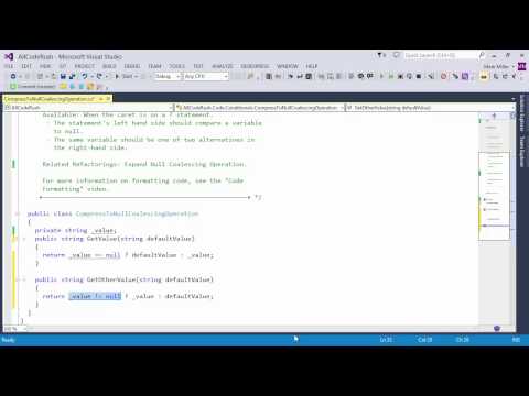 DevExpress CodeRush: Compress To Null Coalescing